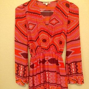 Patterned GB Bell Sleeve Dress